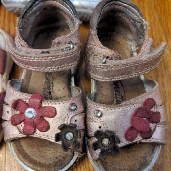 LOT 6 GIRLS BABY TODDLER SHOES LEATHER STRIDE RITE GEOX NATURINO OSH KOSH SZ 4 5 - Picture 4 of 8